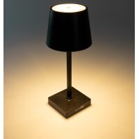 LED Akku Tischleuchte dimmbar 26cm – kabellose Tischlampe USB-C warmweiß 3000K schwarz