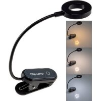 LED Akku-Leseleuchte / Klemmleuchte 18cm Schwanenhals, dimmbar, 25lm