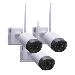 Überwachungskamera Set 3x WLAN Akku – Outdoor...