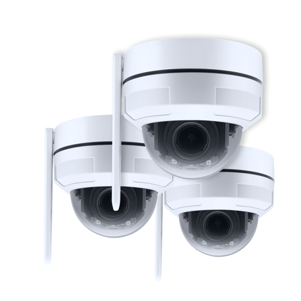 Dome Überwachungskamera Set 3x WLAN PoE – Outdoor Kamerasystem ohne Abo Iris