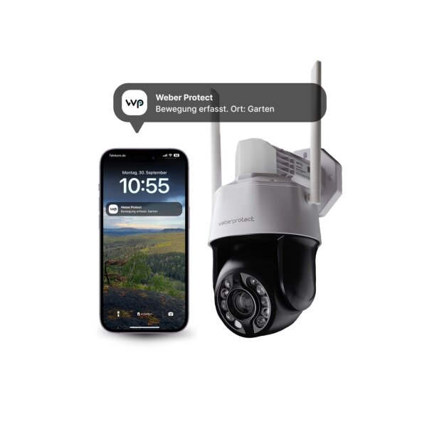 Überwachungskamera Set 3x WLAN PoE 2K Zoom – Outdoor Kamerasystem mit Sirene Oculus Pro