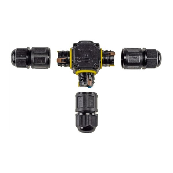 Kabelverbinder T-Form, IP68, 230V Klemmanschluss, für Kabel Ø 6-11mm
