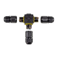 Kabelverbinder T-Form, IP68, 230V Klemmanschluss, für Kabel Ø 6-11mm