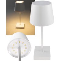 LED Akku Tischleuchte Weiß – dimmbar USB-C 3000K 160lm kabellos
