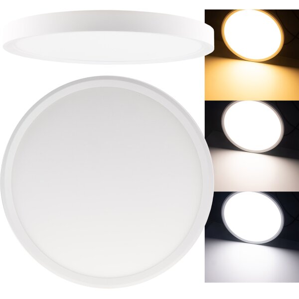 LED Deckenleuchte 30cm CCT – flach 24W 3000–6000K Santano