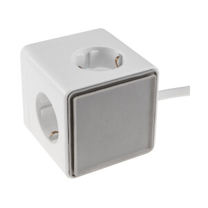 Steckdosenwürfel 3-fach Weiß mit USB-A &...