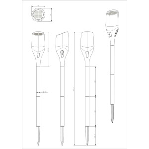 Solar LED-Fackel CT-BELO 64 IP65 mit Flammeneffekt