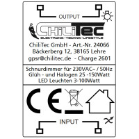 LED Schnurdimmer Schwarz 3-150W 230V mit Drehregler