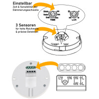 Decken-Aufputz Präsenzmelder 360° PIR 20m IP20