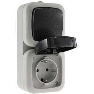 Feuchtraum Steckdose mit Schalter Kombination Aufputz...