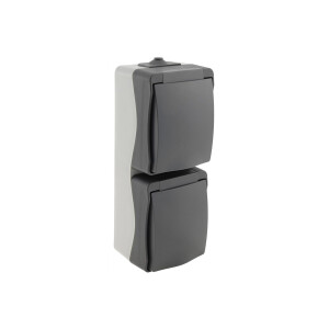 ChiliTec Aufputz Steckdose 2-fach IP54 Feuchtraum...