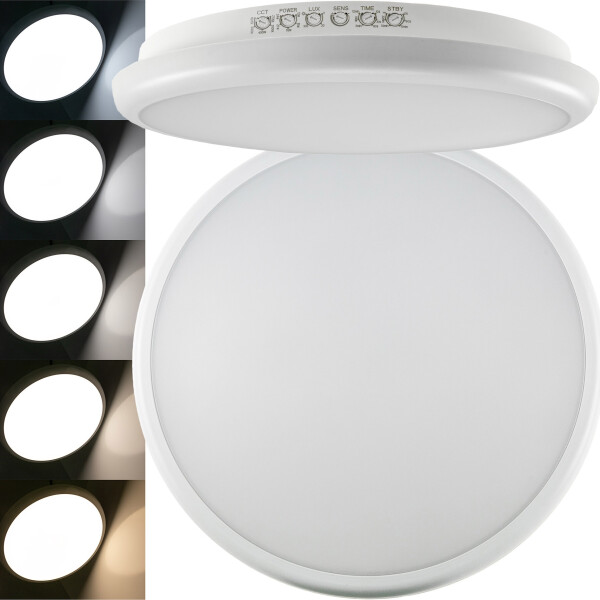 LED Deckenleuchte SALAO CCT IP66 &Oslash;30 cm mit HF Bewegungsmelder