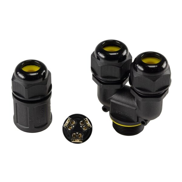 Kabelverbinder Y-Form, IP68, 230V Schraubanschluss, für Kabel Ø 6-11mm