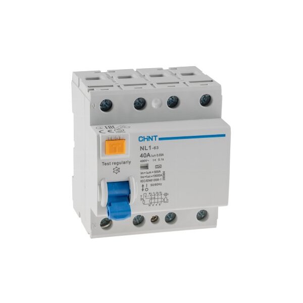 FI Fehlerstrom-Schutzschalter 30mA 40A, 4-polig für DIN Trägerschiene