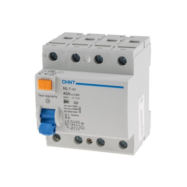 FI Schalter 40A 30mA 4-polig – Fehlerstromschutzschalter für Wallbox DIN-Schiene