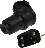 Schutzkontakt-Stecker Schutzkontakt-Kupplung IP44 Kombination 230V / 16A Geeignet für Aussen, Buchse mit Schutzdeckel spritzwassergeschützt