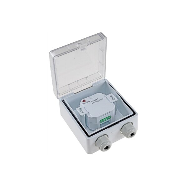 Aufputz Gehäuse mit Schutzklappe, IP54 110x105x57mm, 2 Kabelschlüsse