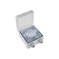 Aufputz Gehäuse mit Schutzklappe, IP54 110x105x57mm, 2 Kabelschlüsse