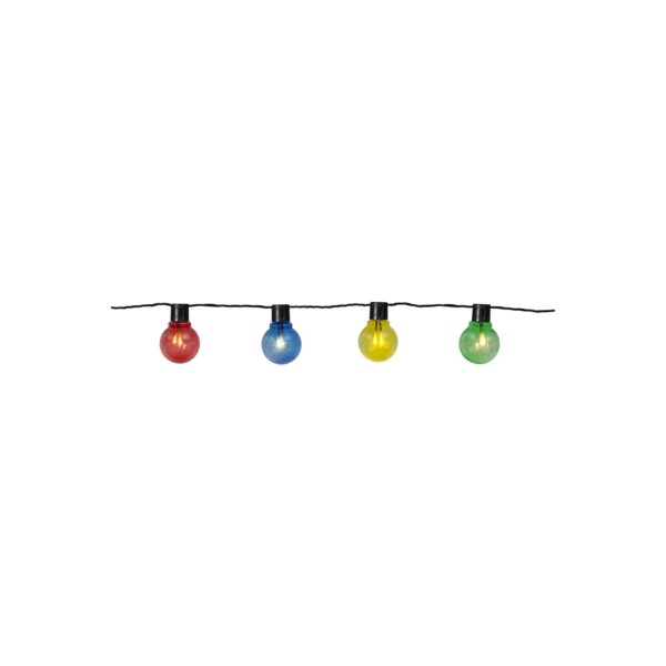 Lichterkette „Partaj“ – 16 LEDs bunt, warmweiß, Outdoor IP44, 9m