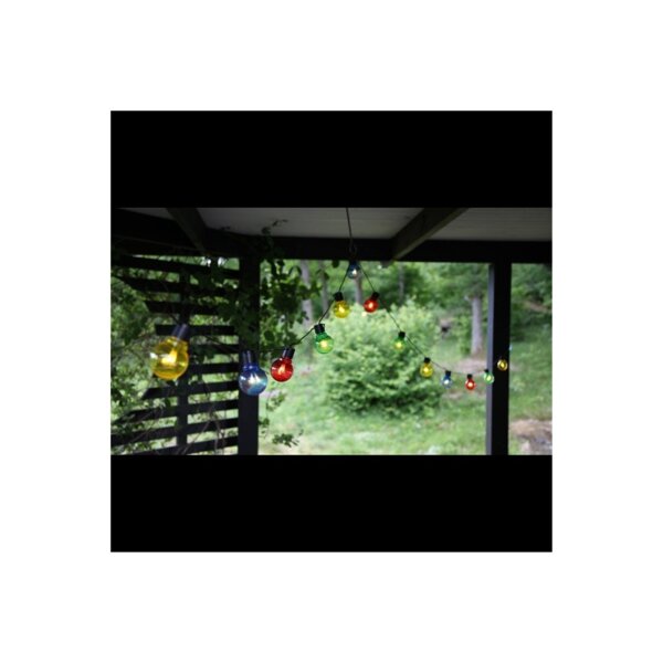 Lichterkette „Partaj“ – 16 LEDs bunt, warmweiß, Outdoor IP44, 9m