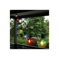 Lichterkette „Partaj“ – 16 LEDs bunt, warmweiß, Outdoor IP44, 9m
