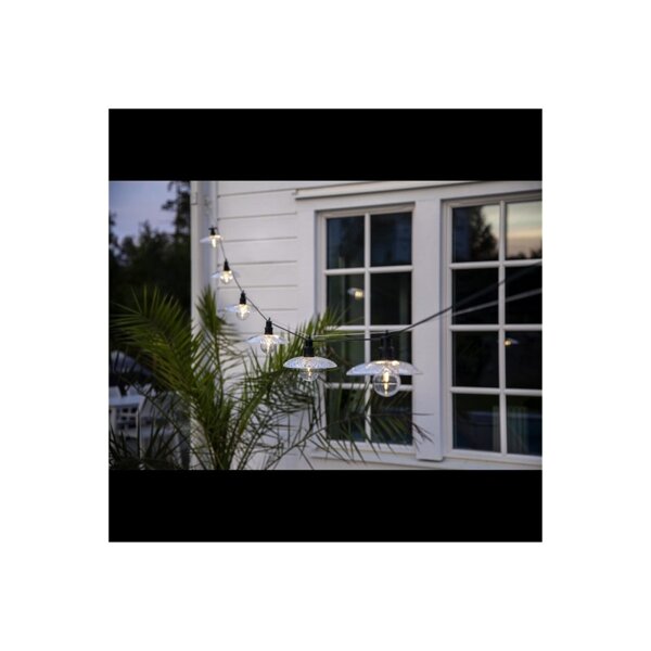 Glassy Light LED-Lichterkette – 6 Pressglas-Leuchten, warmweiß, IP44, für Außenbereich