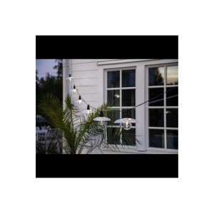 Glassy Light LED-Lichterkette – 6 Pressglas-Leuchten, warmweiß, IP44, für Außenbereich