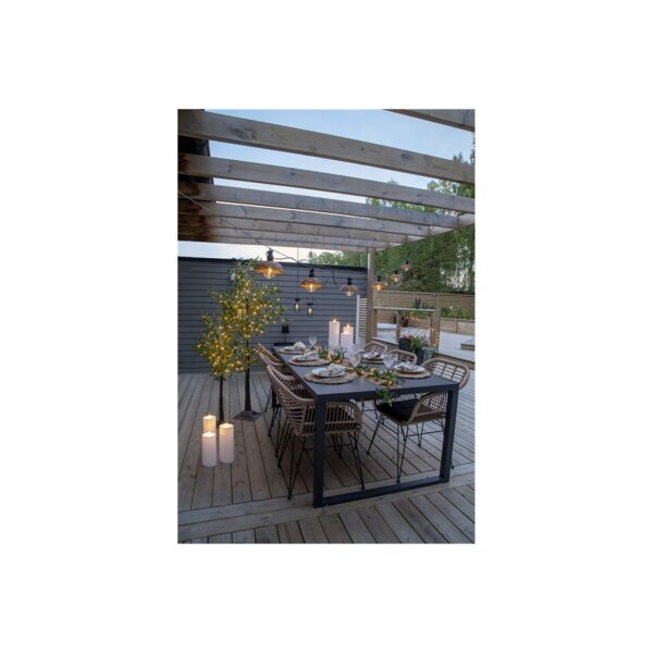 CESTA LIGHT LED Lichterkette Braun mit Rattanschirm, 6 LEDs, IP44 – Für Außenbereich