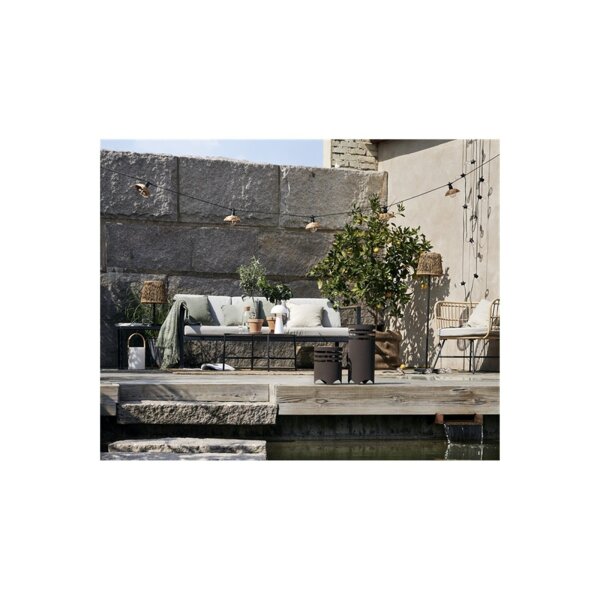 CESTA LIGHT LED Lichterkette Braun mit Rattanschirm, 6 LEDs, IP44 – Für Außenbereich