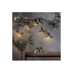 CESTA LIGHT LED Lichterkette Braun mit Rattanschirm, 6...