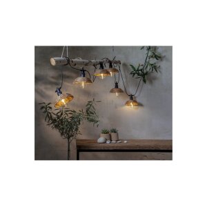 CESTA LIGHT LED Lichterkette Braun mit Rattanschirm, 6 LEDs, IP44 – Für Außenbereich