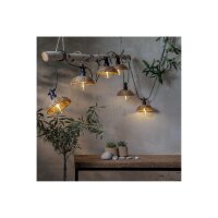 CESTA LIGHT LED Lichterkette Braun mit Rattanschirm, 6 LEDs, IP44 – Für Außenbereich
