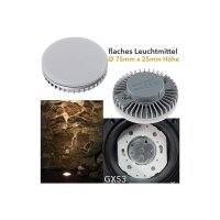 LED Leuchtmittel GX53 "XH 60" warmweiß 8W, 580lm, Ø75x25mm, 120°, 3000k