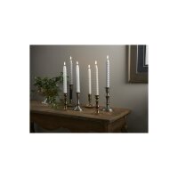 LED Leuchterkerze 2er Set "Flamme Swirl" grau