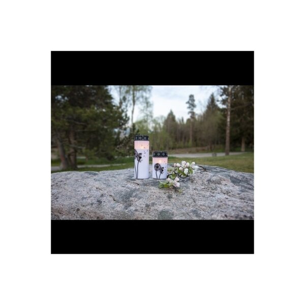 LED Grablicht „Dandelion“ Weiß – Löwenzahn-Motiv, warmweiß, Timer