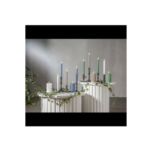 LED Stumpenkerze Blau – Flamme Stripe mit Timer & LED-Flamme