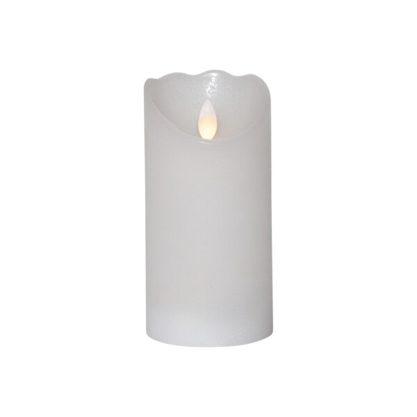 LED Stumpenkerze „Glow“ Weiß – flackerndes Licht mit Timer, 500h Laufzeit