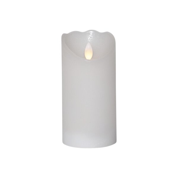LED Stumpenkerze „Glow“ Weiß – flackerndes Licht mit Timer, 500h Laufzeit