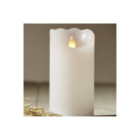 LED Stumpenkerze „Glow“ Weiß – flackerndes Licht mit Timer, 500h Laufzeit