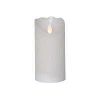 LED Stumpenkerze „Glow“ Weiß – flackerndes Licht mit Timer, 500h Laufzeit