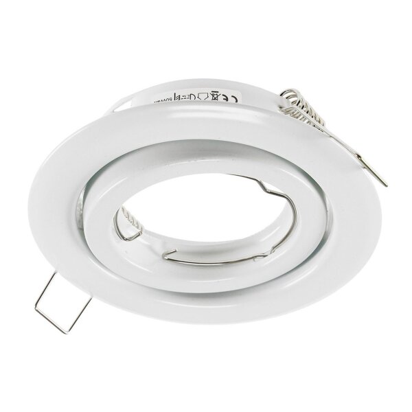 SR90 Decken-Einbaustrahler Weiß-Glänzend | Schwenkbar 15° MR16/GU10