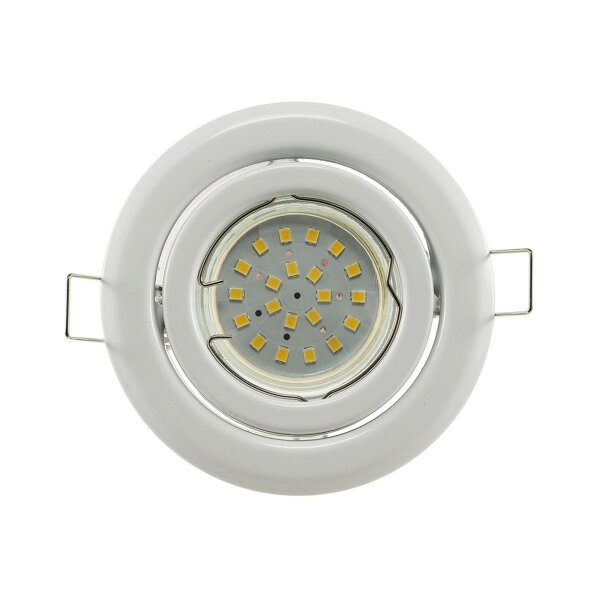 SR90 Decken-Einbaustrahler Weiß-Glänzend | Schwenkbar 15° MR16/GU10