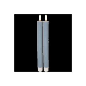 LED-Leuchterkerzen Blau 2er-Set – Flamme Stripe mit...