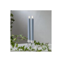 LED-Leuchterkerzen Blau 2er-Set – Flamme Stripe mit Timerfunktion
