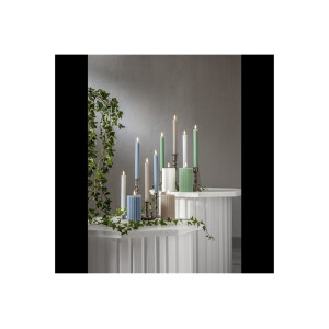 LED Leuchterkerze 2er Set Flamme Stripe in Grün