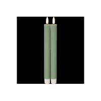 LED Leuchterkerze 2er Set Flamme Stripe in Grün