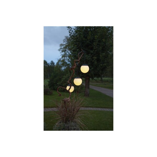 Solarleuchten Globus 3er Set – LED Gartenleuchten hängend warmweiß mit Dämmerungssensor