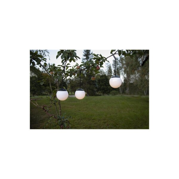 Solarleuchten Globus 3er Set – LED Gartenleuchten hängend warmweiß mit Dämmerungssensor