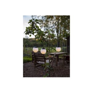 Solarleuchten Globus 3er Set – LED Gartenleuchten hängend warmweiß mit Dämmerungssensor