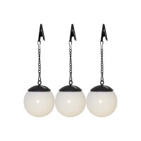 Solarleuchten Globus 3er Set – LED Gartenleuchten hängend warmweiß mit Dämmerungssensor